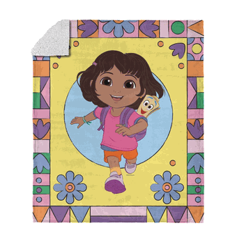 Dora the Explorer Running Dora Silk Touch Sherpa Throw 50 x 60 inches