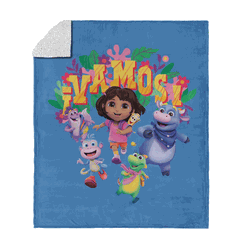 Dora the Explorer Vamos Silk Touch Sherpa Throw 50 x 60 inches