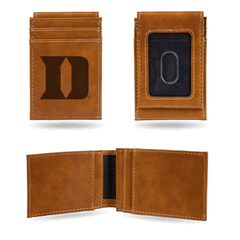Duke Blue Devils Brown Laser Engraved Front Pocket Wallet