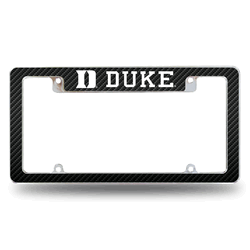 Duke Blue Devils Carbon Fiber Design 12" x 6" Chrome All Over Automotive License Plate Frame