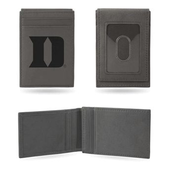 Duke Blue Devils Gray Laser Engraved Front Pocket Wallet