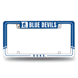 Duke Blue Devils Two-Tone 12" x 6" Chrome All Over Automotive License Plate Frame