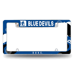 Duke Blue Devils Wave 12" x 6" Chrome All Over Automotive License Plate Frame