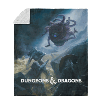 Dungeons & Dragons Epic Vision Beholder Hunt Silk Touch Sherpa Throw Blanket 50x60 inches
