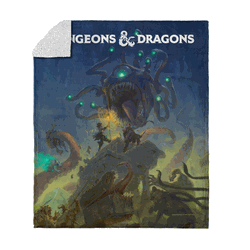 Dungeons & Dragons Epic Vision Owlbear vs Dragon Silk Touch Sherpa Throw Blanket 50x60 inches