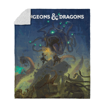 Dungeons & Dragons Epic Vision Owlbear vs Dragon Silk Touch Sherpa Throw Blanket 50x60 inches