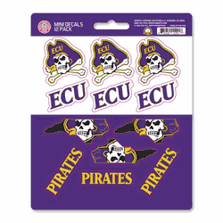 East Carolina Pirates 12 Count Mini Decal Sticker Pack