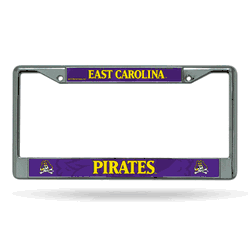 East Carolina Pirates  12" x 6" Chrome Frame With Decal Inserts