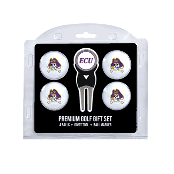 East Carolina Pirates 4 Ball Gift Set + Divot Tool & Marker
