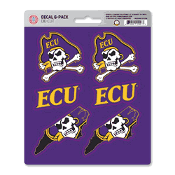 East Carolina Pirates 6 Count Mini Decal Sticker Pack