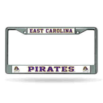 East Carolina Pirates Standard Chrome Frame with Plastic Inserts 12