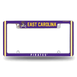 East Carolina Pirates Classic 12" x 6" Chrome All Over Automotive License Plate Frame