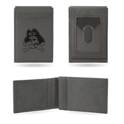 East Carolina Pirates Gray Laser Engraved Front Pocket Wallet
