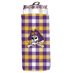 East Carolina Pirates Plaid Insulated Slim Can Sleeve