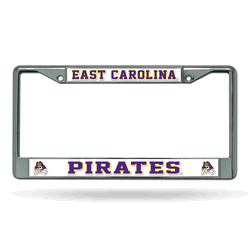 East Carolina Pirates Standard Chrome Frame with Plastic Inserts 12" x 6" Car/Truck Auto Accessory