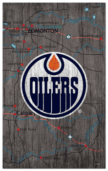 Edmonton Oilers 11x19 City Map Sign