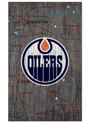 Edmonton Oilers 11x19 City Map Sign