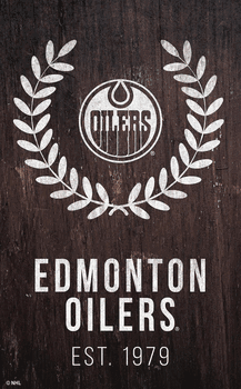 Edmonton Oilers 11x19 Laurel Wreath Sign