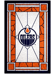 Edmonton Oilers 11x19 Stained Glass Wood Sign