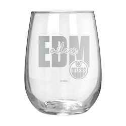 Edmonton Oilers 17oz Stemmless Wine Glass
