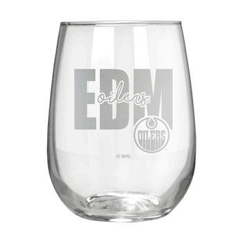 Edmonton Oilers 17oz Stemmless Wine Glass