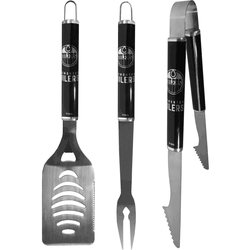 Edmonton Oilers 3 pc Steel BBQ Set in Black