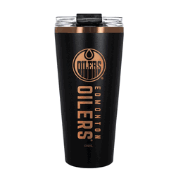Edmonton Oilers 32oz Black and Copper Big Slim with Straw