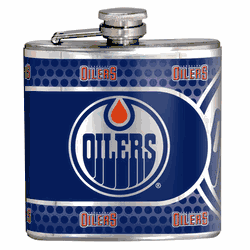 Edmonton Oilers 6oz Stainless Steel Flask with Metallic Graphics