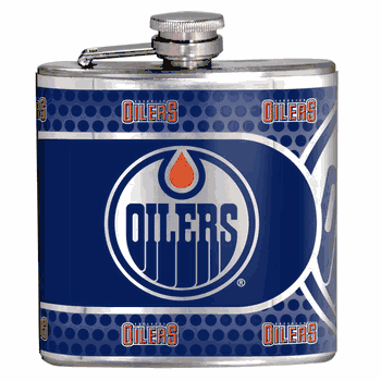 Edmonton Oilers 6oz Stainless Steel Flask with Metallic Graphics