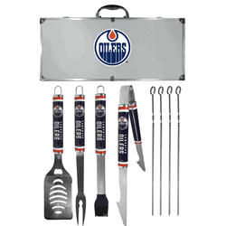 Edmonton Oilers 8 pc Logo BBQ Set
