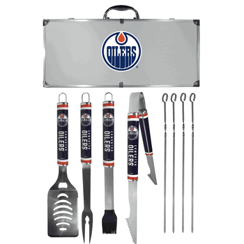 Edmonton Oilers 8 pc Logo BBQ Set