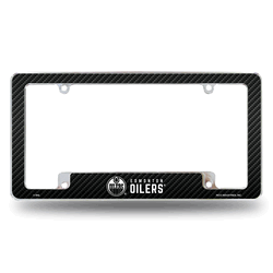 Edmonton Oilers Black 12" x 6" Chrome All Over Automotive License Plate Frame