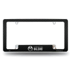 Edmonton Oilers Black 12" x 6" Chrome All Over Automotive License Plate Frame for Car/Truck/SUV