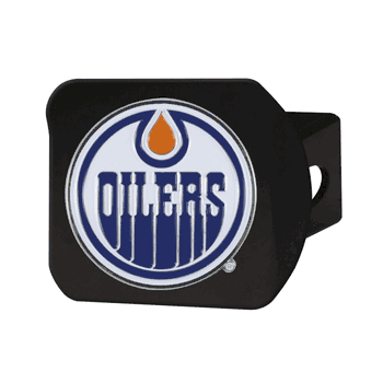 Edmonton Oilers Black Metal Hitch Cover - 3D Color Emblem