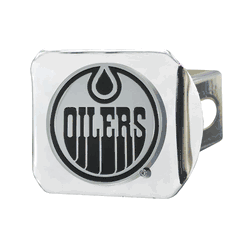 Edmonton Oilers Chrome Metal Hitch Cover with Chrome Metal 3D Emblem
