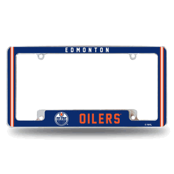 Edmonton Oilers Classic 12" x 6" Chrome All Over Automotive License Plate Frame