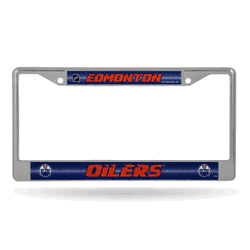Edmonton Oilers Classic 12" x 6" Silver Bling Chrome Car/Truck/SUV Auto Accessory