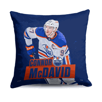 Edmonton Oilers Connor McDavid NHL Throw Pillow 18X18 Inches