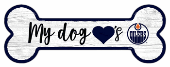 Edmonton Oilers Dog Bone 6x12 Sign