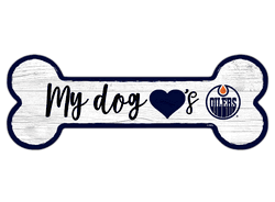 Edmonton Oilers Dog Bone 6x12 Sign