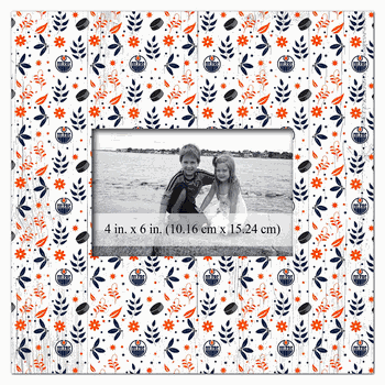Edmonton Oilers Floral Pattern 10x10 Frame