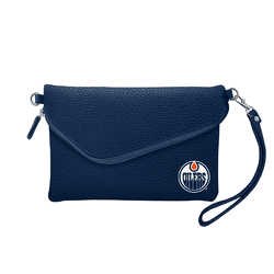 Edmonton Oilers Fold Over Crossbody Pebble Navy