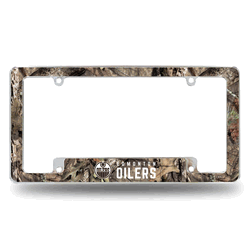 Edmonton Oilers Mossy Oak 12" x 6" Chrome All Over Automotive License Plate Frame