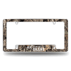 Edmonton Oilers Mossy Oak 12" x 6" Chrome All Over Automotive License Plate Frame for Car/Truck/SUV