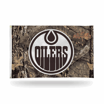Edmonton Oilers / Mossy Oak Camo Break-Up Country Banner Flag (3X5)