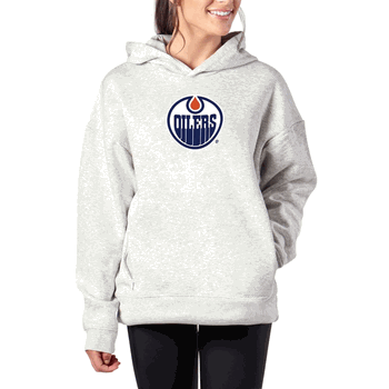Edmonton Oilers NHL Kadi Hoodie with Zipper Pockets Heather Grey Small