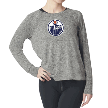 Edmonton Oilers NHL Kadi Raglan Long Sleeve Heather Grey Large