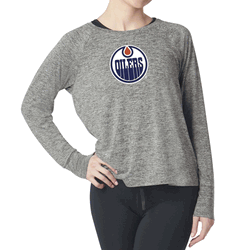 Edmonton Oilers NHL Kadi Raglan Long Sleeve Heather Grey Medium