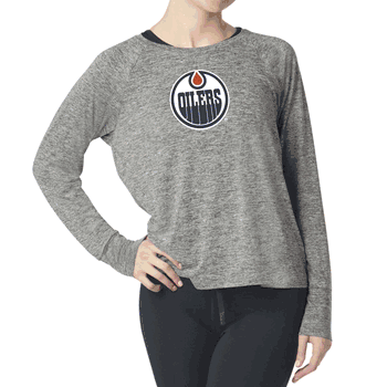 Edmonton Oilers NHL Kadi Raglan Long Sleeve Heather Grey XL