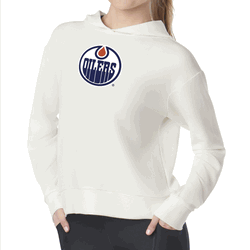Edmonton Oilers NHL Kadi Waffle Hoodie Coconut Cream Large